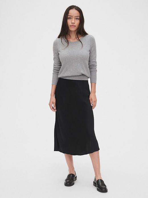 Image number 3 showing, Satin Midi Skirt