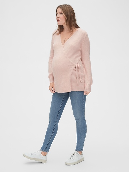 Image number 3 showing, Maternity Side-Tie Wrap Sweater