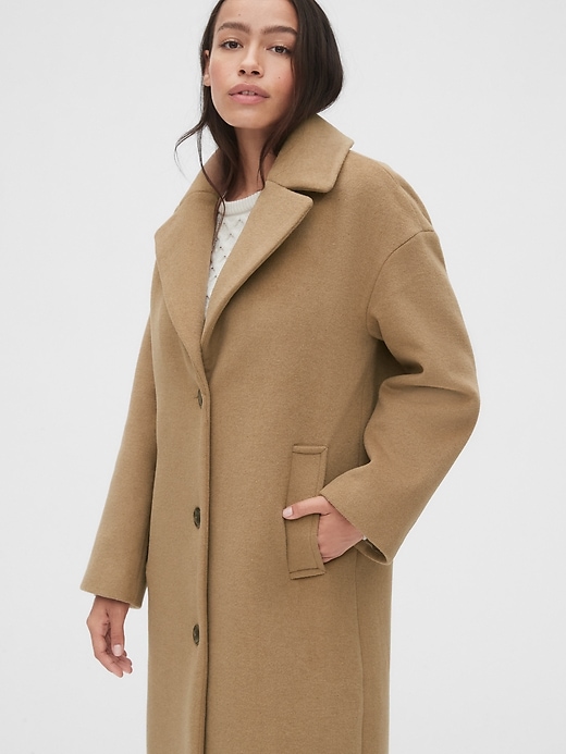 Image number 5 showing, Oversized Longline Wool-Blend Coat