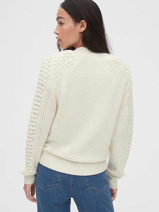 Image number 2 showing, Bobble-Stitch Raglan Cardigan Sweater