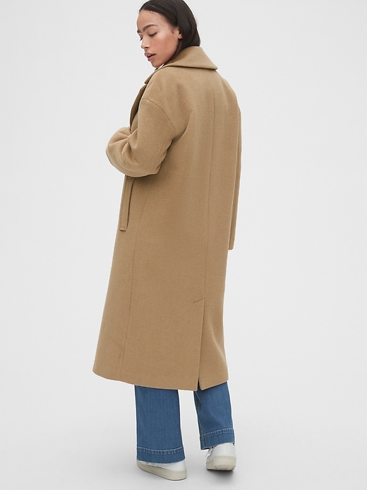 Image number 2 showing, Oversized Longline Wool-Blend Coat