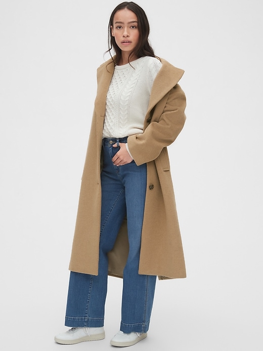 Image number 3 showing, Oversized Longline Wool-Blend Coat
