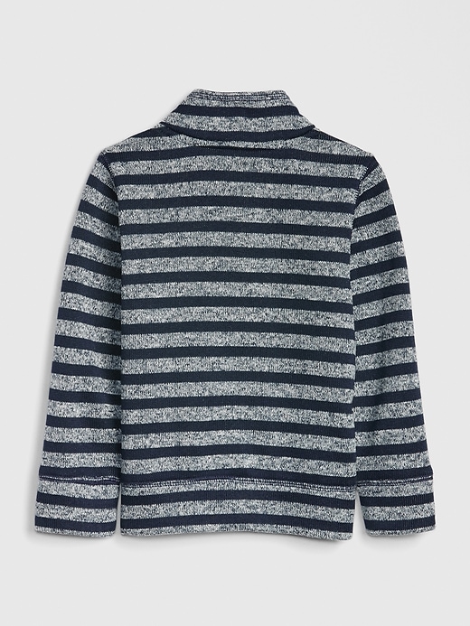 2 of 8 showing, with the color navy stripe of product Toddler Half-Zip Sweater