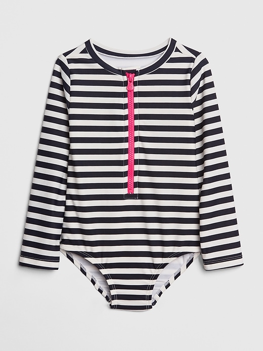 Toddler Stripe Zip-Front Rash Guard | Gap