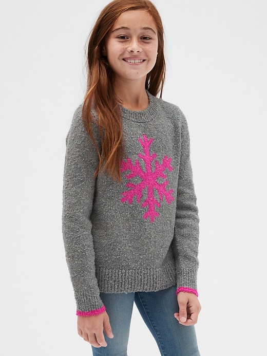 Image number 2 showing, Kids Intarsia Snowflake Sweater