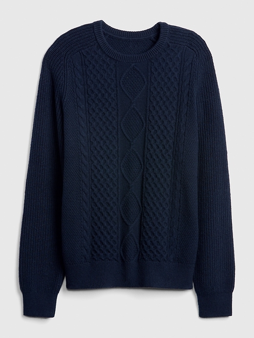 Image number 6 showing, Cable-Knit Crewneck Sweater