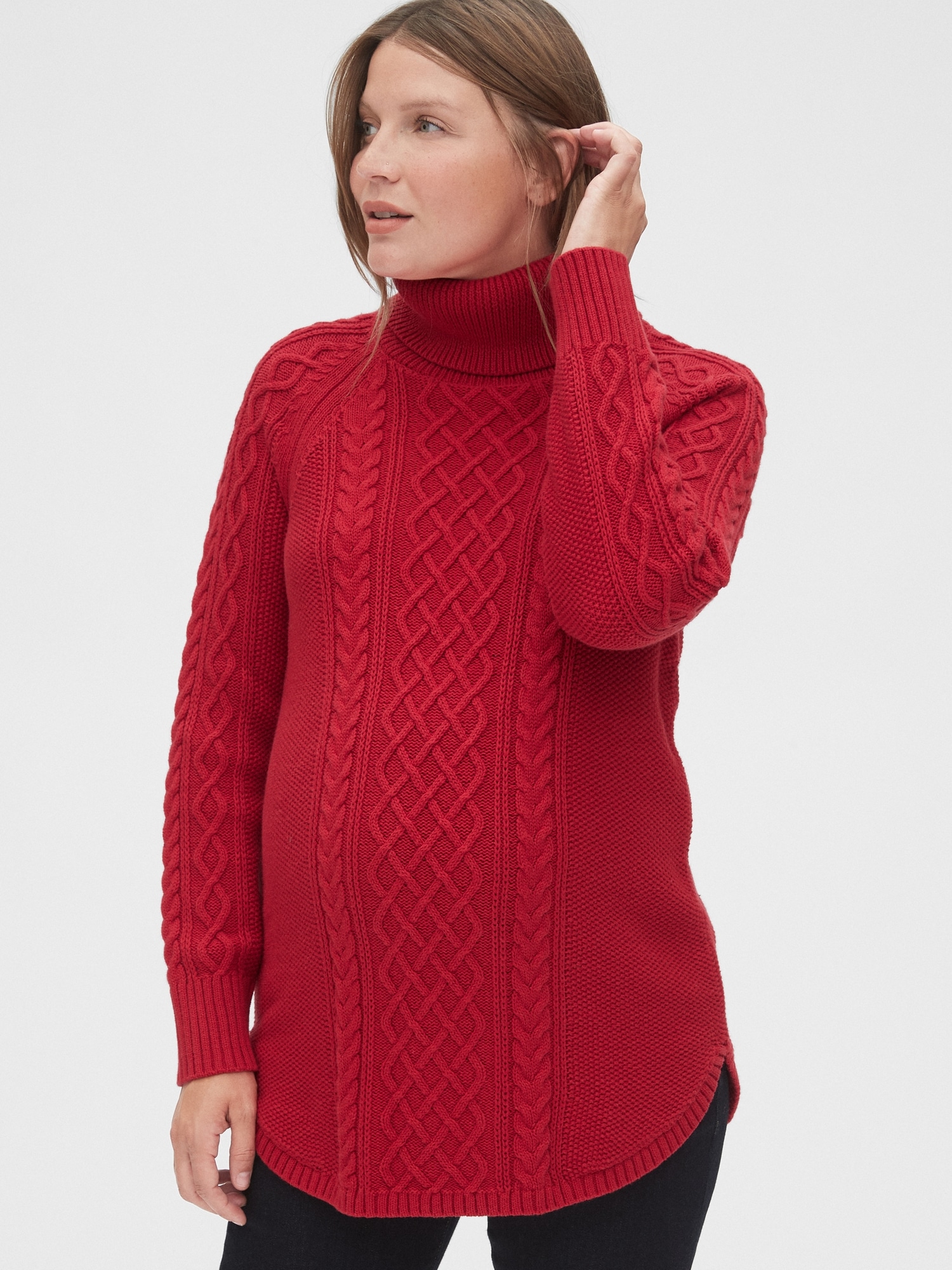 Maternity Cable Knit Turtleneck Sweater Gap