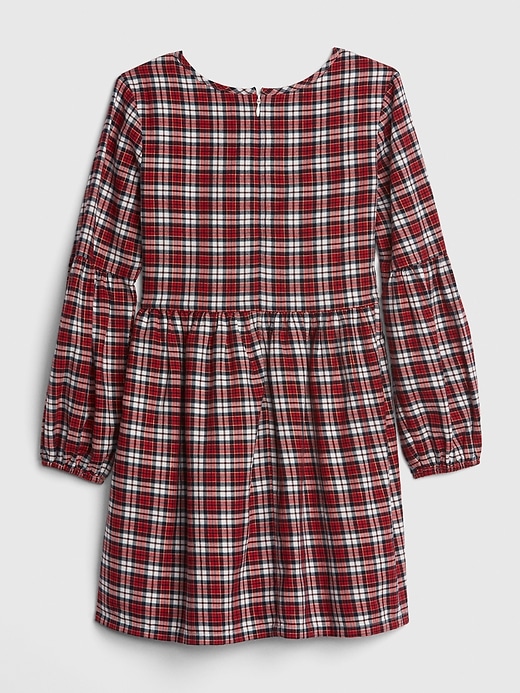 Image number 3 showing, Kids Plaid Balloon-Sleeve Dress