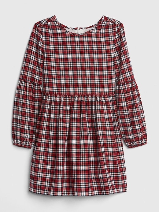 Plaid Balloon Sleeve Dress