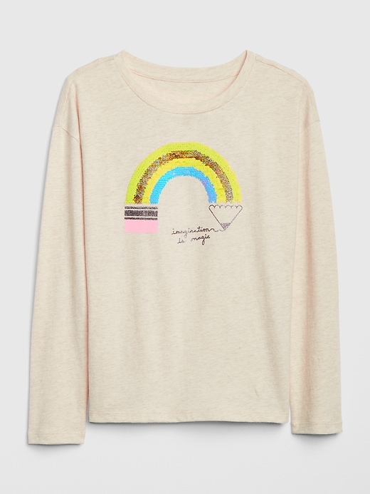 2 of 8 showing, with the color oatmeal of product Kids Interactive Graphic T-Shirt