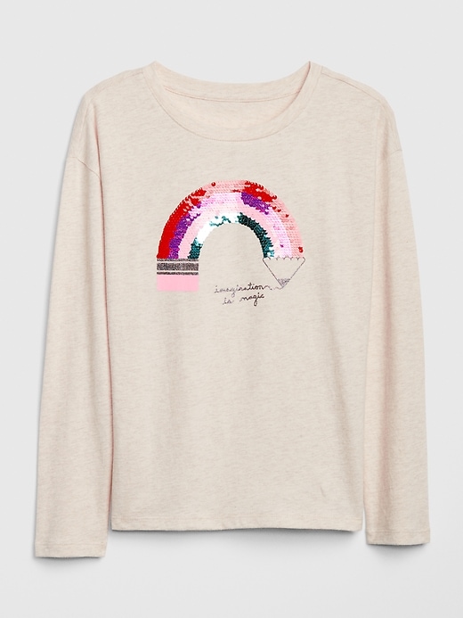 1 of 8 showing, with the color oatmeal of product Kids Interactive Graphic T-Shirt