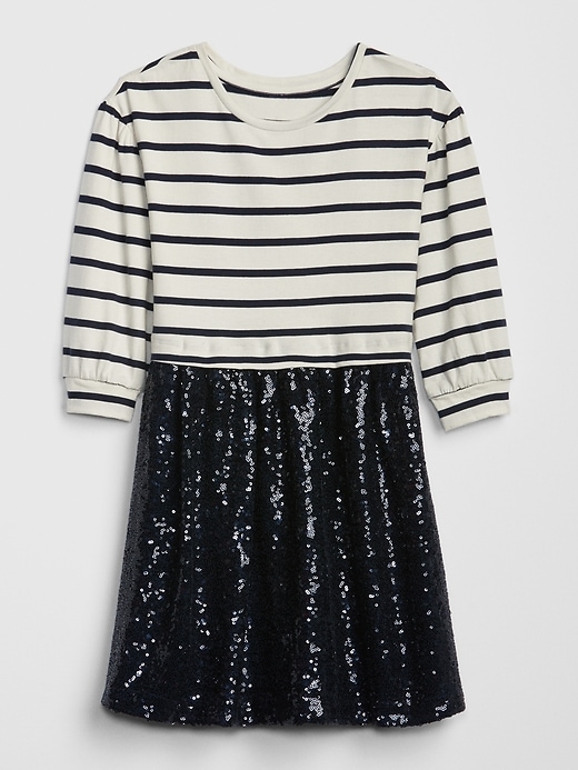 1 of 8 showing, with the color dark night of product Kids Mix-Media Dress