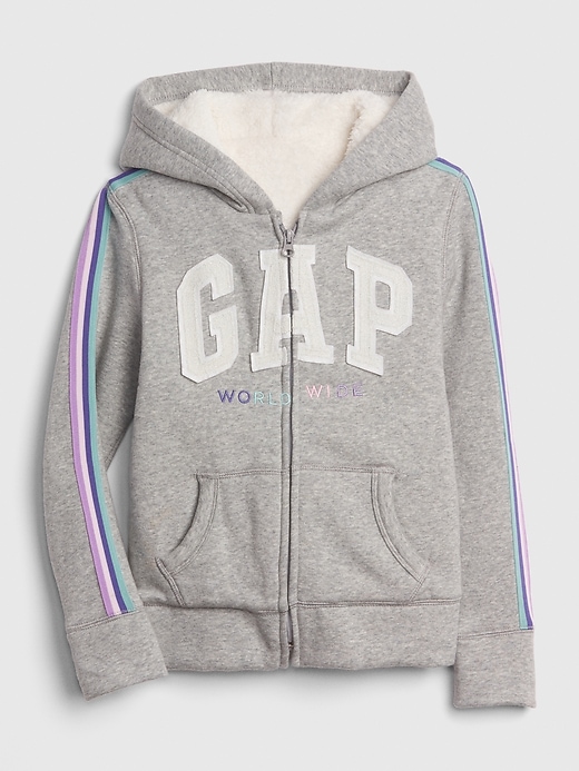 Image number 6 showing, Kids Gap Logo Sherpa Hoodie Sweatshirt