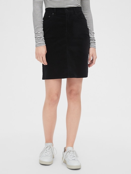 Image number 1 showing, High Rise Velvet Mini Skirt
