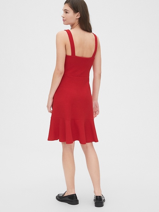2 of 8 showing, with the color pure red of product Apron Flounce Dress