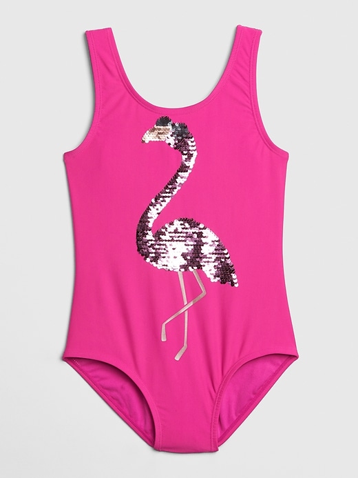 Image number 1 showing, Kids Flippy Sequin Swim One-Piece