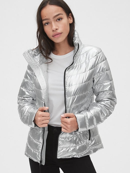 Image number 1 showing, ColdControl Lightweight Metallic Puffer Jacket