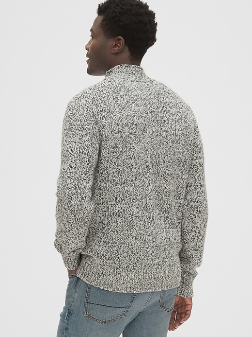 Image number 2 showing, Chunky Wool-Blend Marled Mockneck Sweater