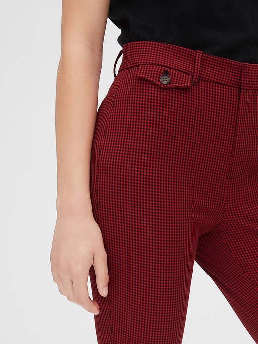 Image number 5 showing, High Rise Plaid Skinny Ankle Pants