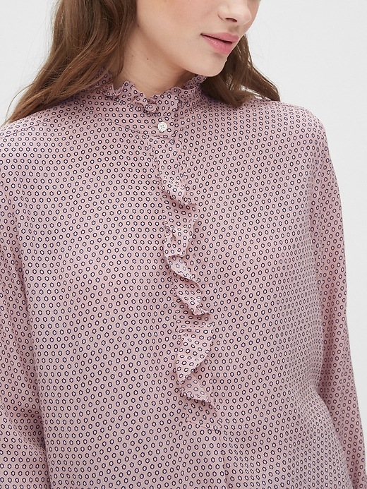Image number 5 showing, Ruffle Print Popover Blouse