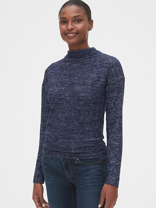 View large product image 1 of 1. Softspun Funnel-Neck Top