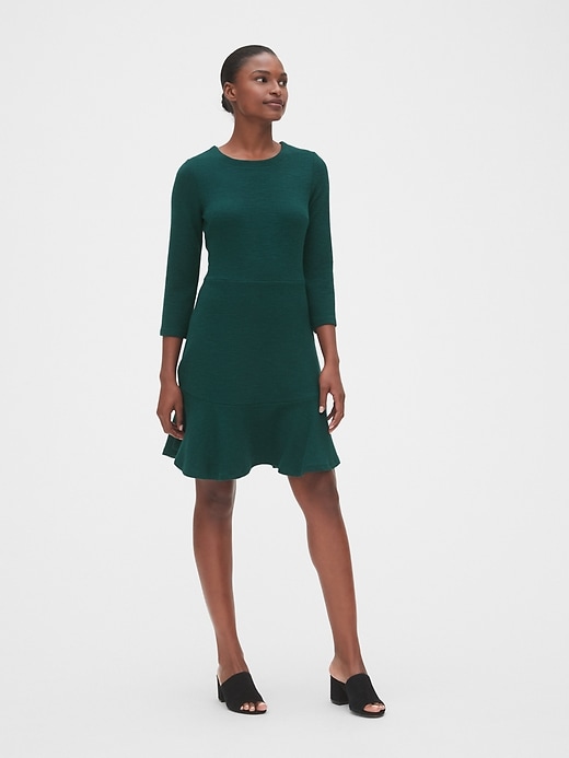 Image number 3 showing, Textured Fit and Flare Flutter Dress