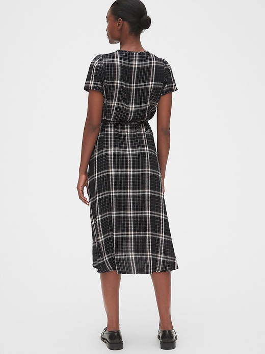 Image number 2 showing, Shimmer Plaid Midi Wrap Dress