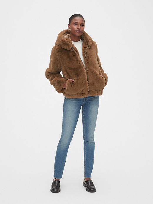 Image number 3 showing, Faux-Fur Hooded Jacket