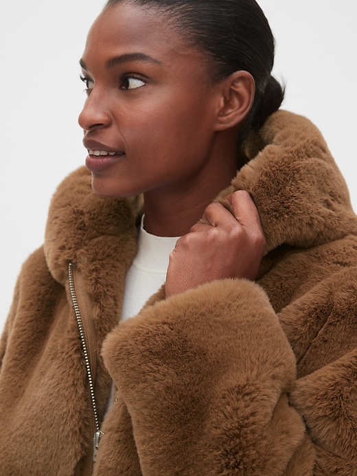 Image number 5 showing, Faux-Fur Hooded Jacket