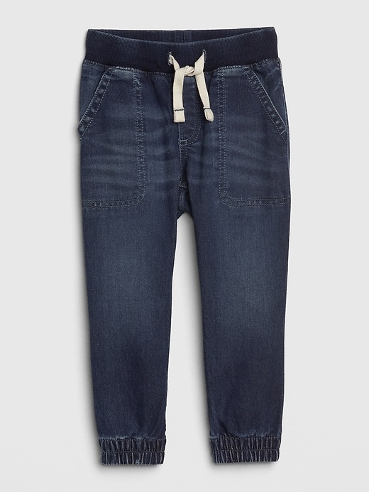 Image number 1 showing, Toddler Pull-On Denim Jogger with Stretch