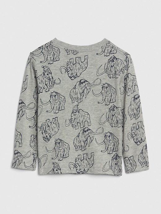 2 of 8 showing, with the color light heather grey of product Toddler Graphic Long Sleeve T-Shirt