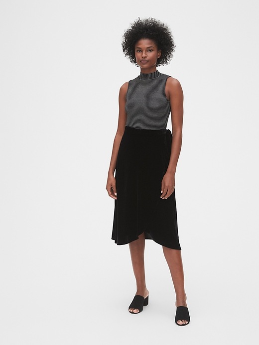 Image number 3 showing, Velvet Wrap Midi Skirt