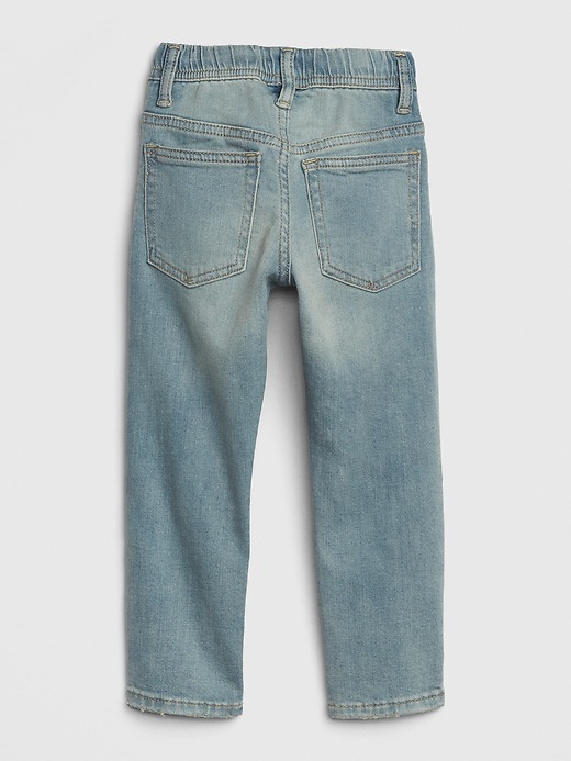 2 of 8 showing, with the color medium wash of product Toddler Dino Pull-On Slim Jeans with Stretch