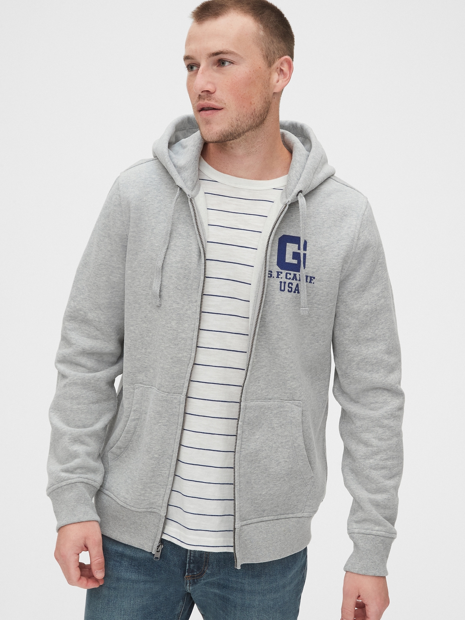 Gap Athletic Logo FullZip Hoodie Gap