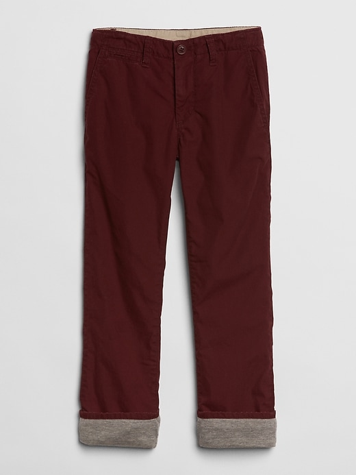 View large product image 1 of 1. Kids Jersey-Lined Straight Khakis
