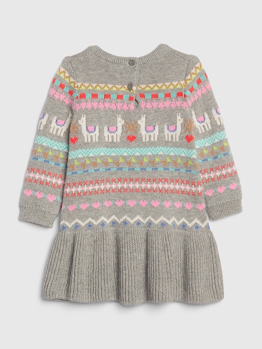 Image number 2 showing, Baby Llama Fair Isle Sweater Dress