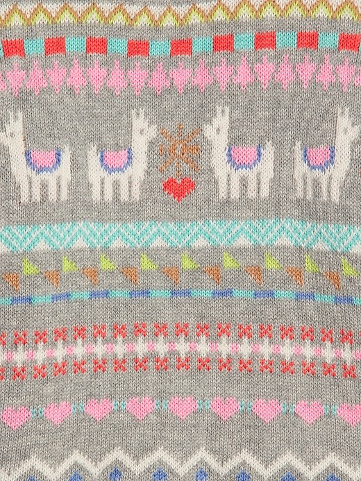Image number 3 showing, Baby Llama Fair Isle Sweater Dress