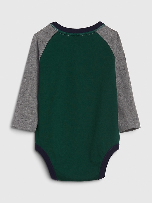 Image number 2 showing, Baby Colorblock Henley Bodysuit
