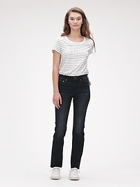 gap mid rise classic straight jeans