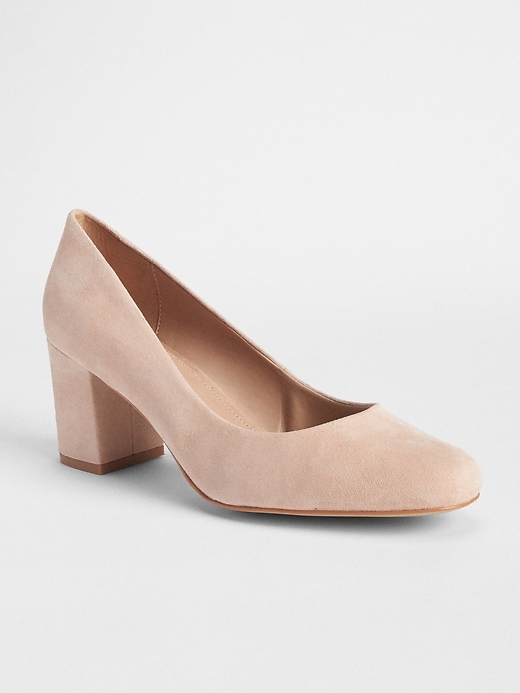 1 of 8 showing, with the color nude beige of product Block Heels in Suede