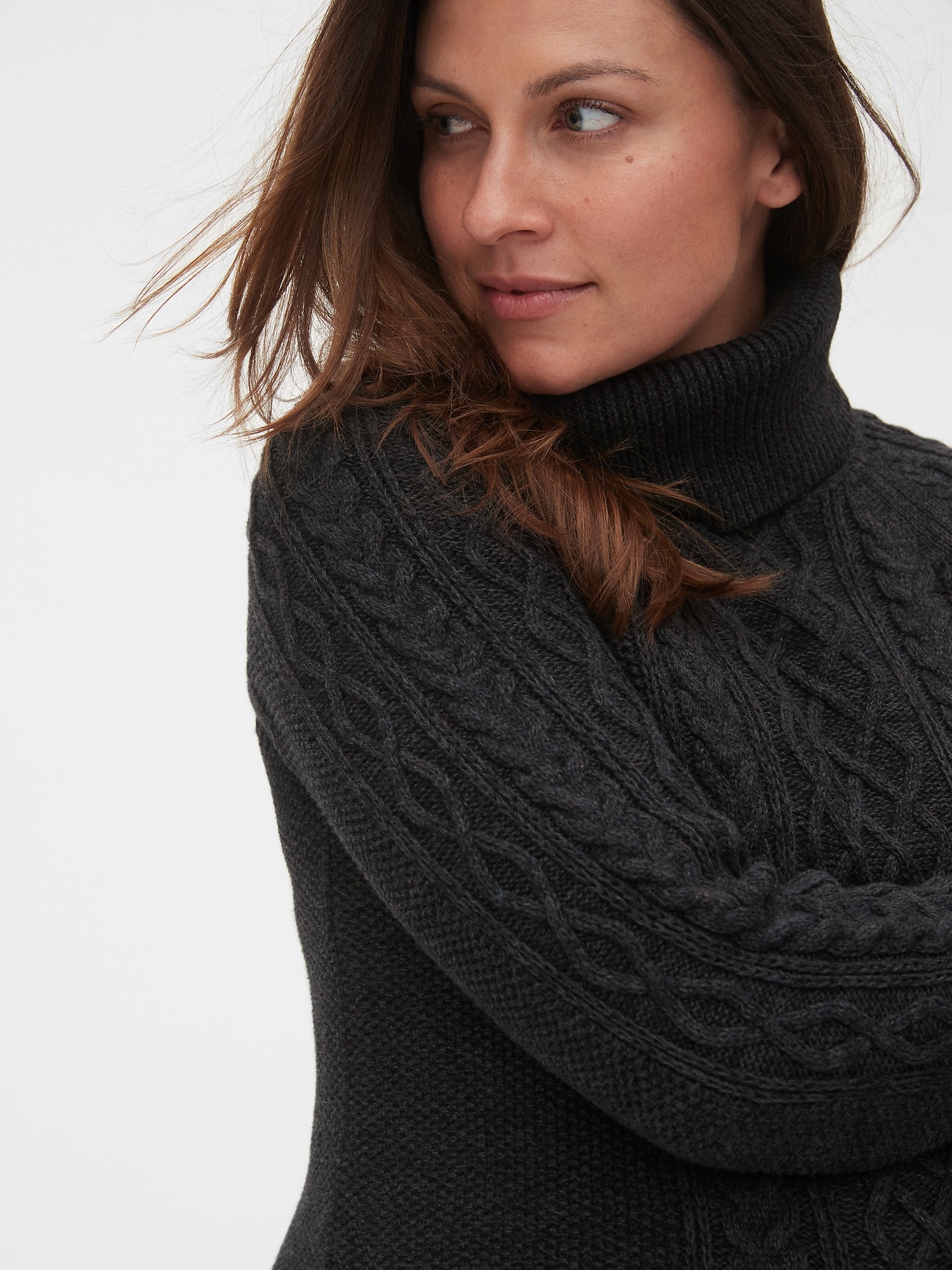 Maternity Cable Knit Turtleneck Sweater Gap