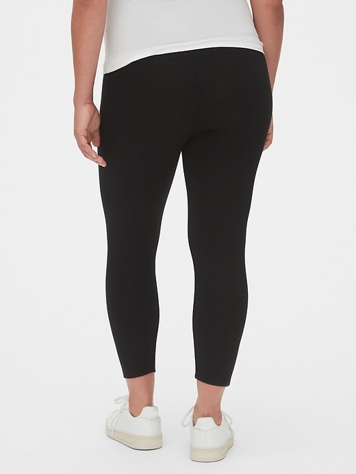 2 of 8 showing, with the color true black of product Maternity Pure Body Full Panel Crop Leggings