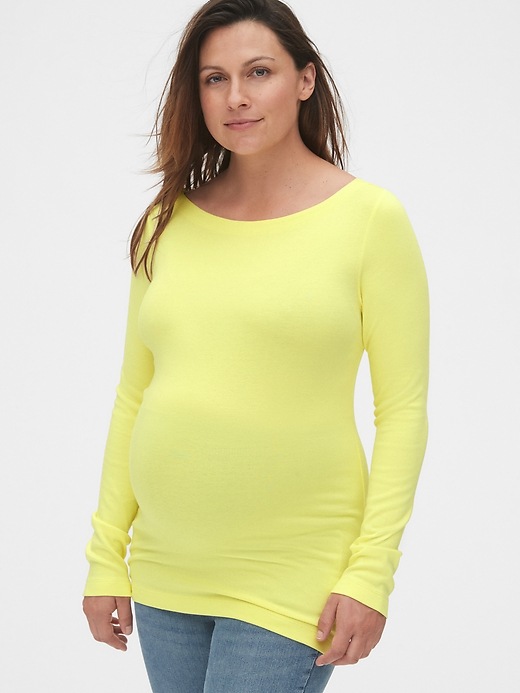Image number 5 showing, Maternity Modern Boatneck T-Shirt