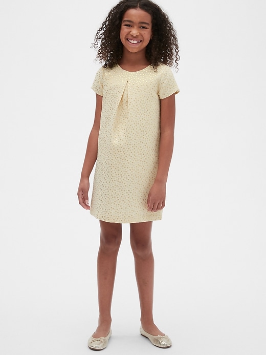 2 of 8 showing, with the color gold metallic of product Kids Jacquard Dress