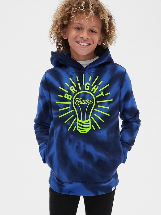 Image number 2 showing, Kids Tie-Dye Graphic Hoodie Sweatshirt