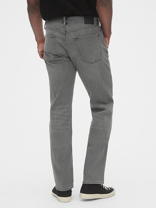 2 of 8 showing, with the color shark skin of product Straight Jeans with GapFlex