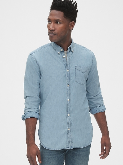 Image number 1 showing, Denim Shirt in Slim Fit