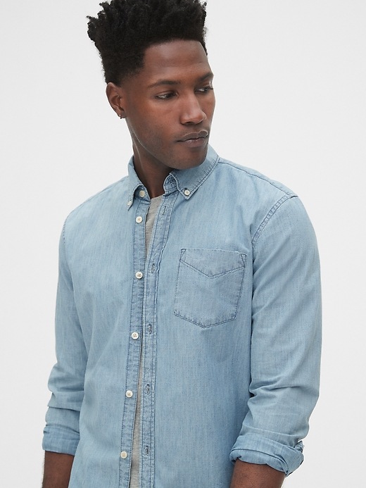 Image number 5 showing, Denim Shirt in Slim Fit