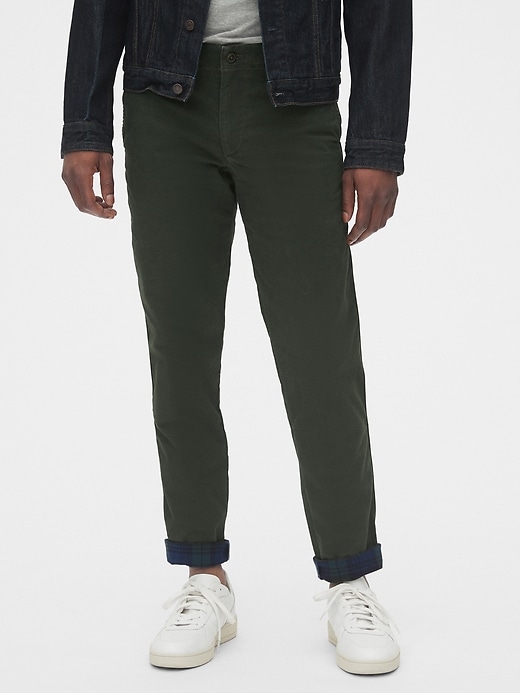 Image number 7 showing, Flannel-Lined Khakis in Slim Fit with GapFlex