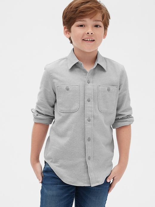 Image number 2 showing, Kids Herringbone Flannel Shirt